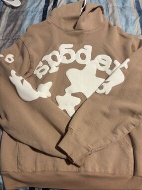 Cream, White, Sp5der Hoodie,